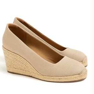 NIB JCrew Cream Wedge Shoes